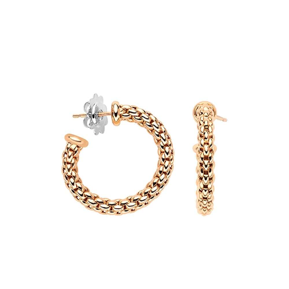 FOPE Essentials 18ct Rose Gold Hoop Earrings - Berry's Jewellers