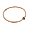 Flex'it 18ct Rose Gold Prima Bracelet With Pave Set Black Diamond Rondle