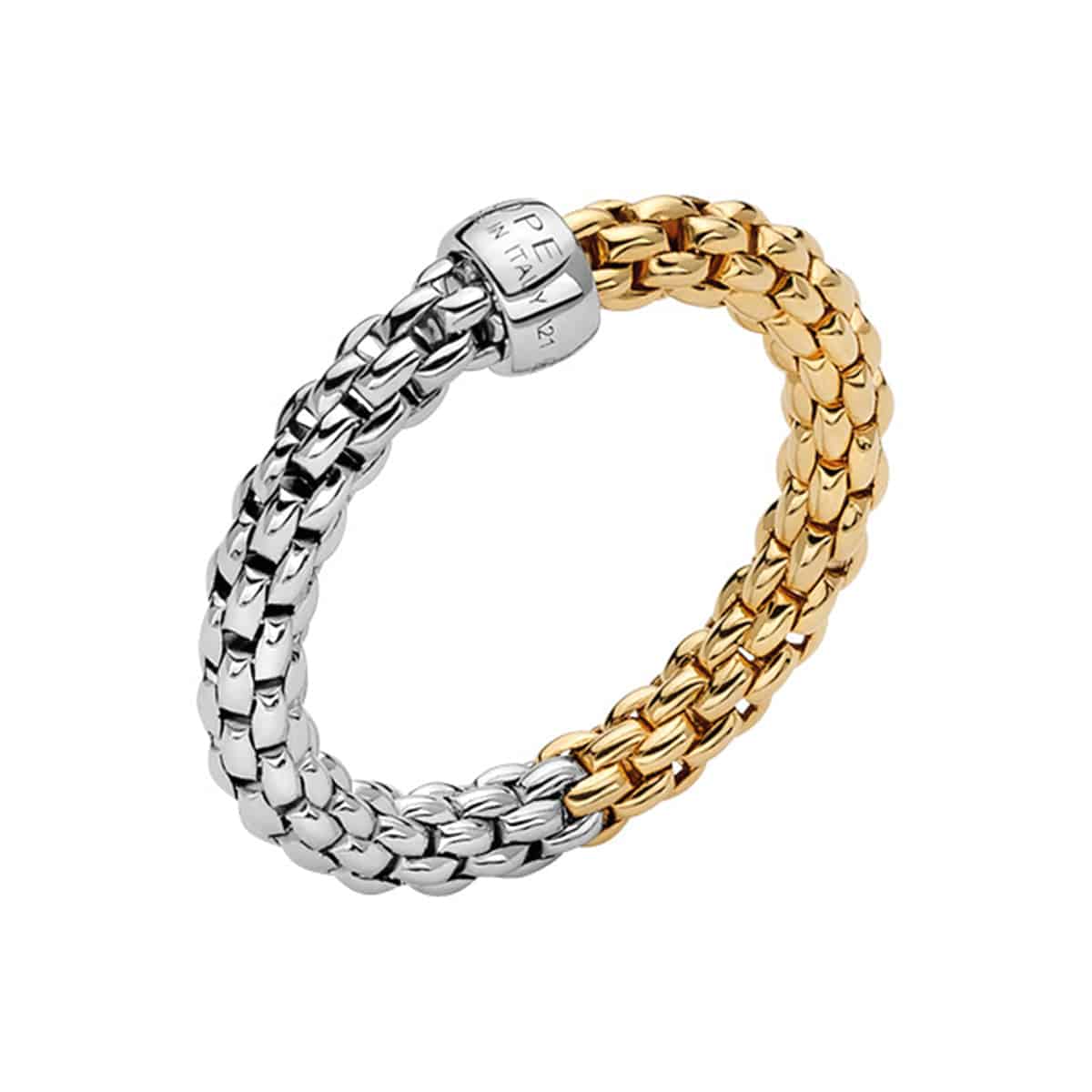 FOPE Flex'it Essentials 18ct Yellow & White Gold Ring - Berry's Jewellers