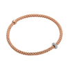 Prima 18ct Rose Gold Bracelet With Pave Diamond Set Rondel