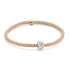 Prima 18ct Rose Gold Bracelet With Three Pave Set Diamond Rondels