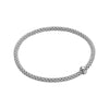 FOPE Prima 18ct White Gold Fine Link Single Diamond Set Bracelet - Berry's Jewellers