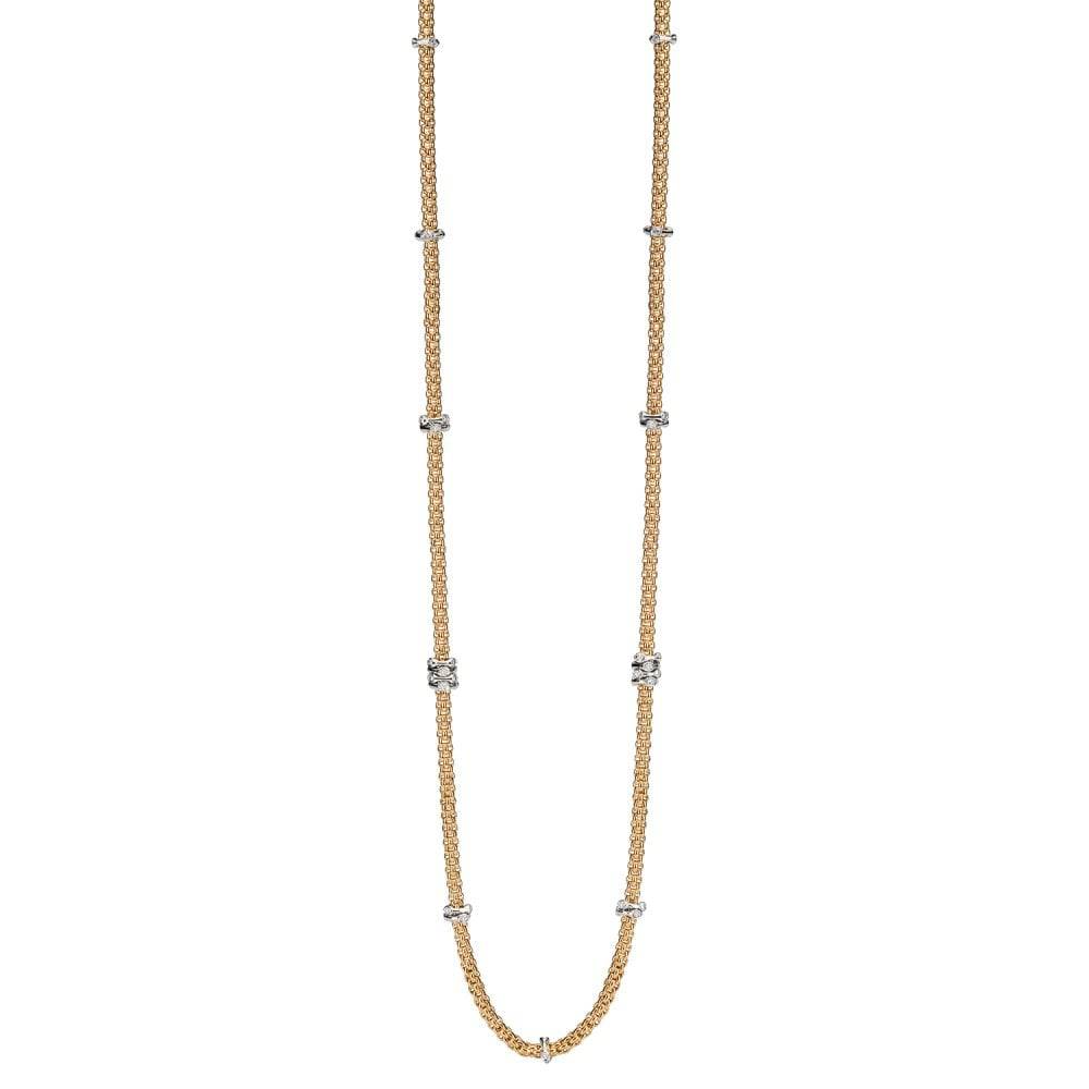 Prima 18ct Yellow Gold 90cm Necklace With Diamond Rondels