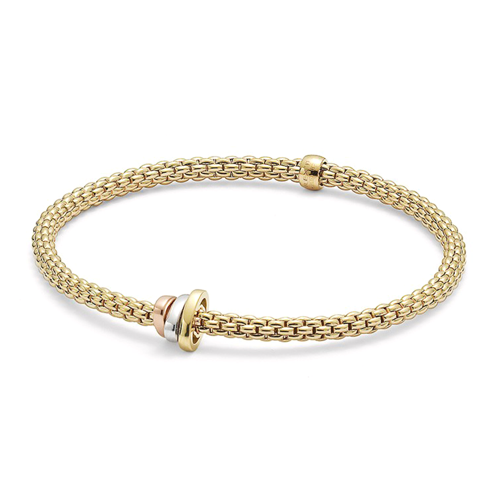 Prima 18ct Yellow Gold Bracelet With Multi-Tone Rondels