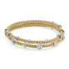 FOPE Prima 18ct Yellow Gold Double Row Bracelet With White Gold Diamond Rondels - Berry's Jewellers