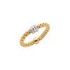 FOPE Prima 18ct Yellow Gold Ring With Three Diamond Set Rondels - Berry's Jewellers