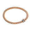 FOPE Solo 18ct Rose Gold Bracelet With Pave Diamond Set And Polished Rondels - Berry's Jewellers