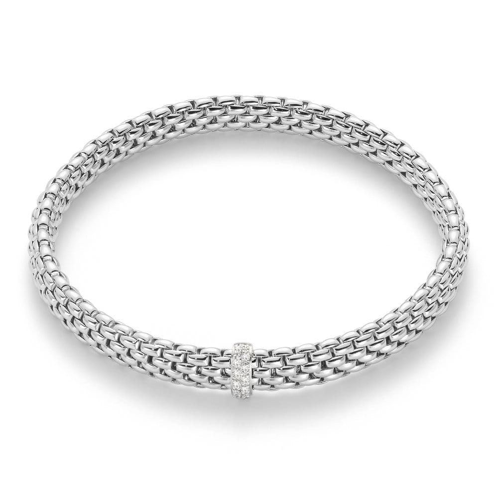 Vendome 18ct White Gold Bracelet With Diamond Set Rondel