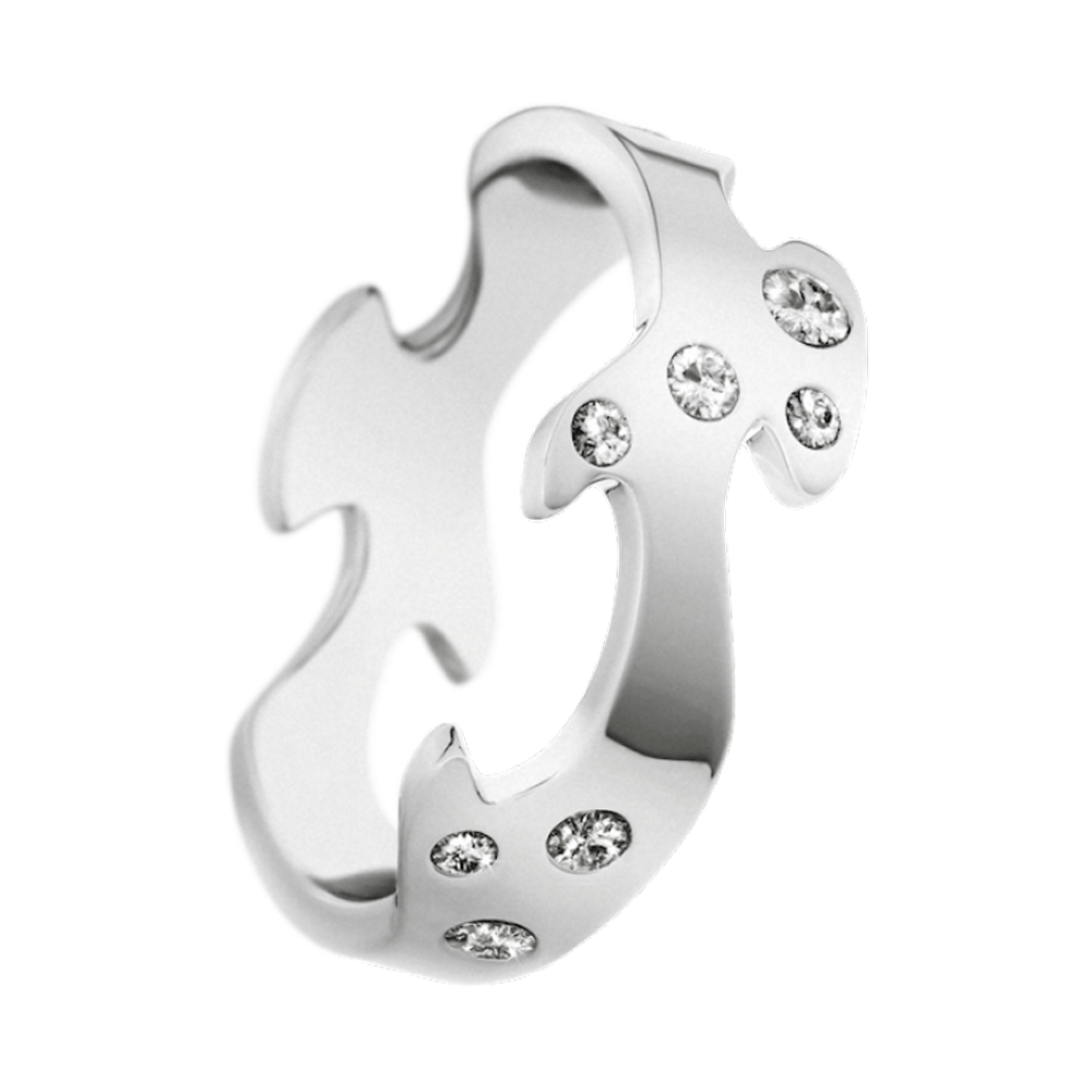 18ct White Gold Diamond Set Fusion Centre Ring