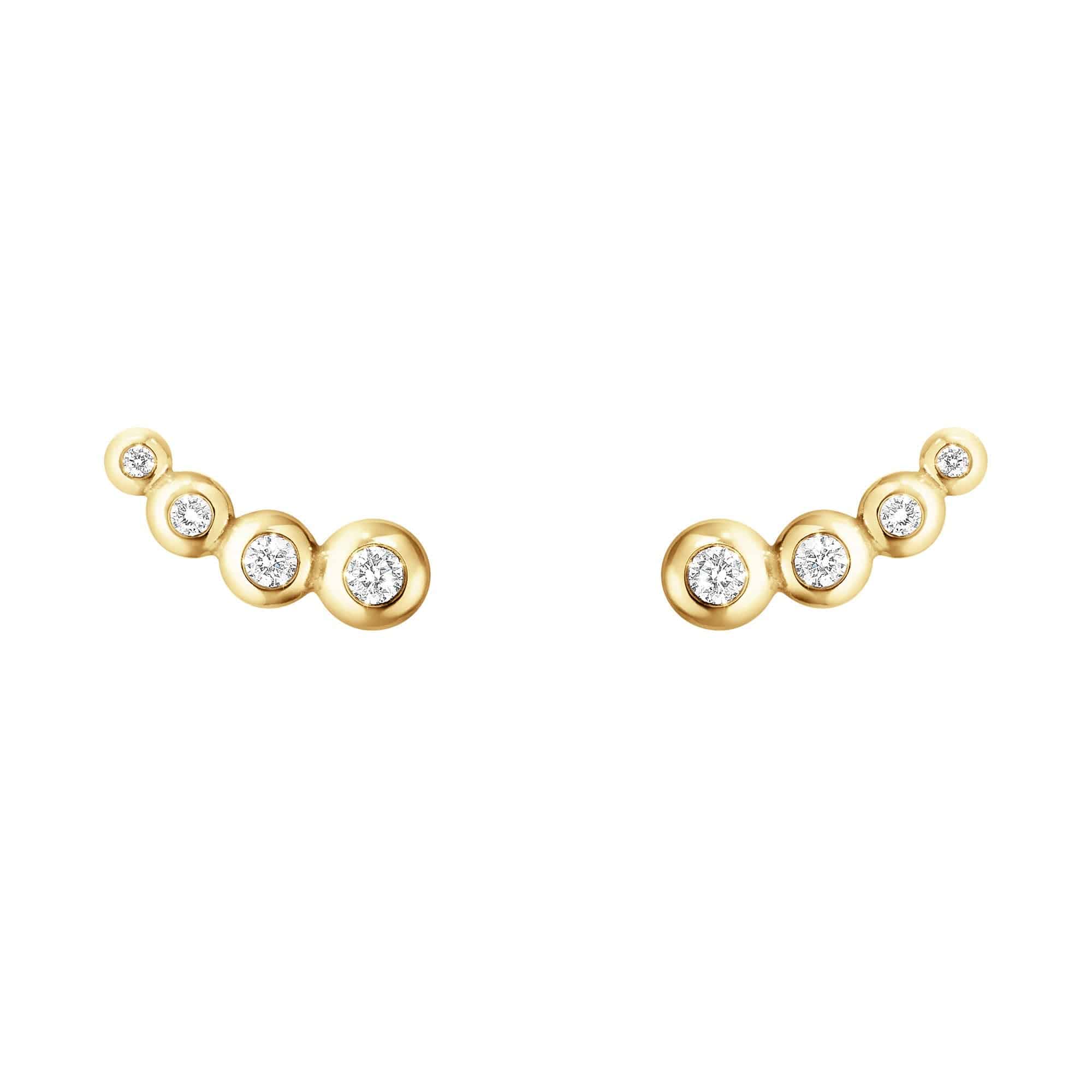 Georg Jensen Aurora 18ct Yellow Gold Diamond Set Earrings - Berry's Jewellers