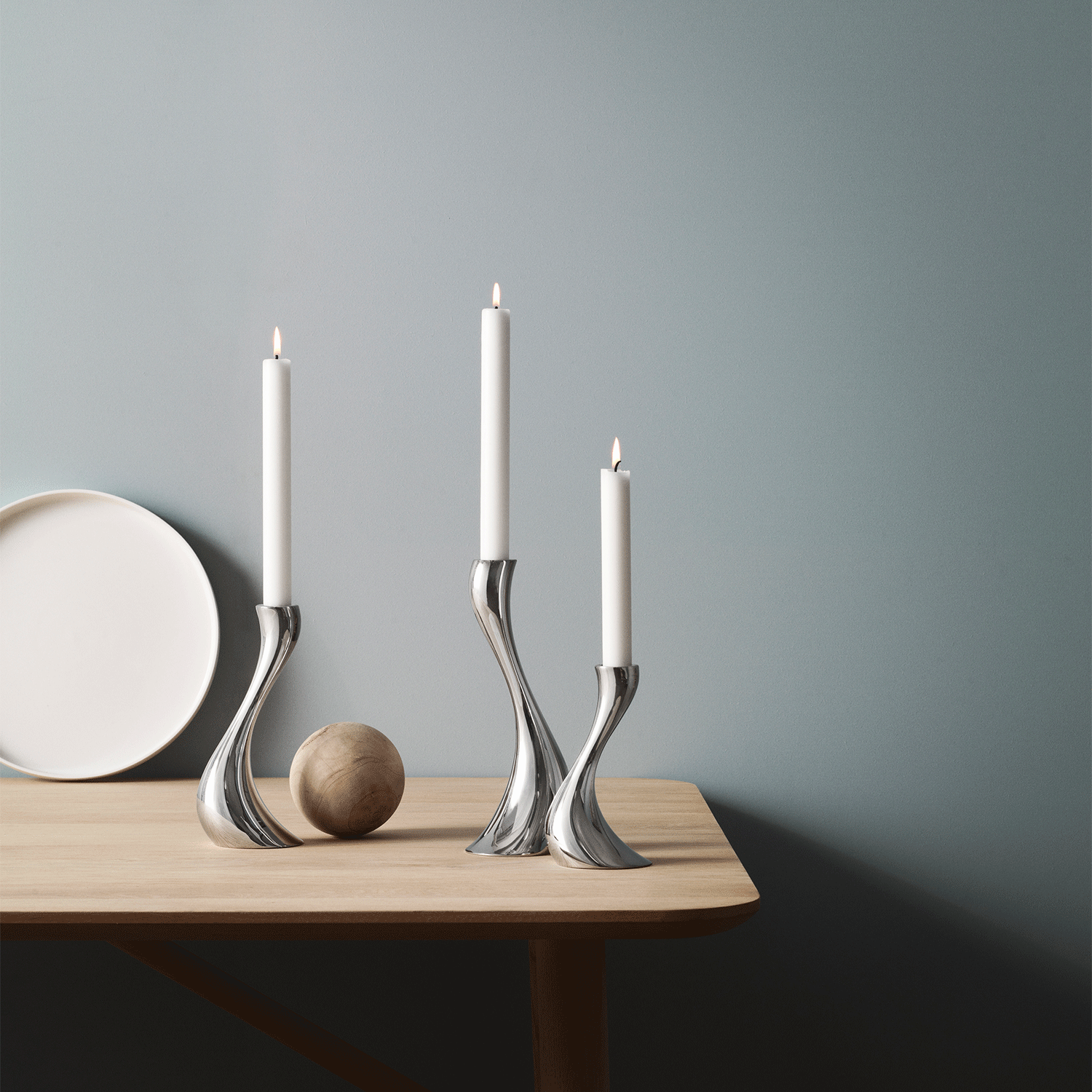 Georg Jensen Cobra Medium Candlesticks Set - Berry's Jewellers