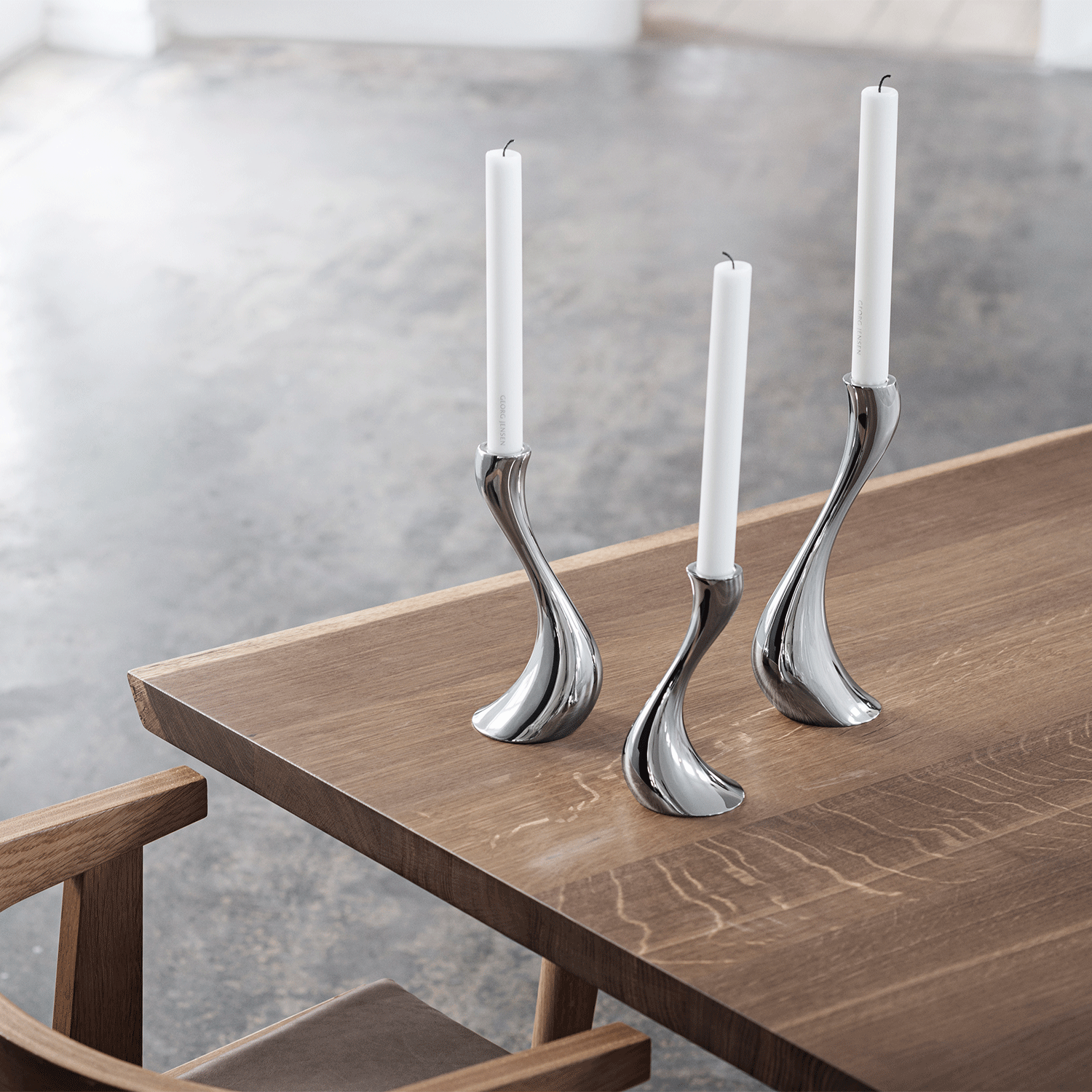 Georg Jensen Cobra Medium Candlesticks Set - Berry's Jewellers