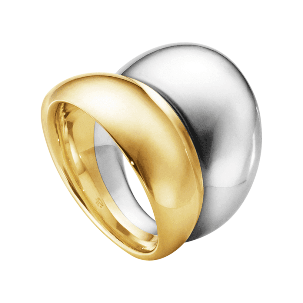 Curve Sterling Silver & 18ct Yellow Gold Ring