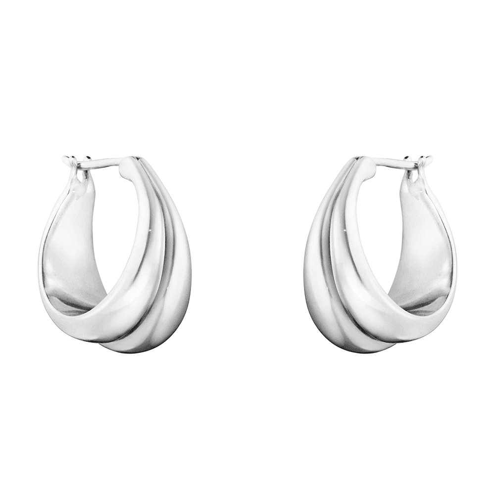 Georg Jensen Curve Sterling Silver Hoop Earrings - Berry's Jewellers