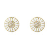 Georg Jensen Daisy 18ct Yellow Gold Plated Silver And White Enamel Diamond Pave Set Stud Earrings - Berry's Jewellers