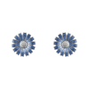 Georg Jensen Daisy Silver And Blue Enamel Earrings - Berry's Jewellers