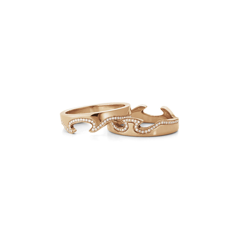 Georg Jensen Fusion 18ct Rose Gold Diamond Set End Ring - Berry's Jewellers