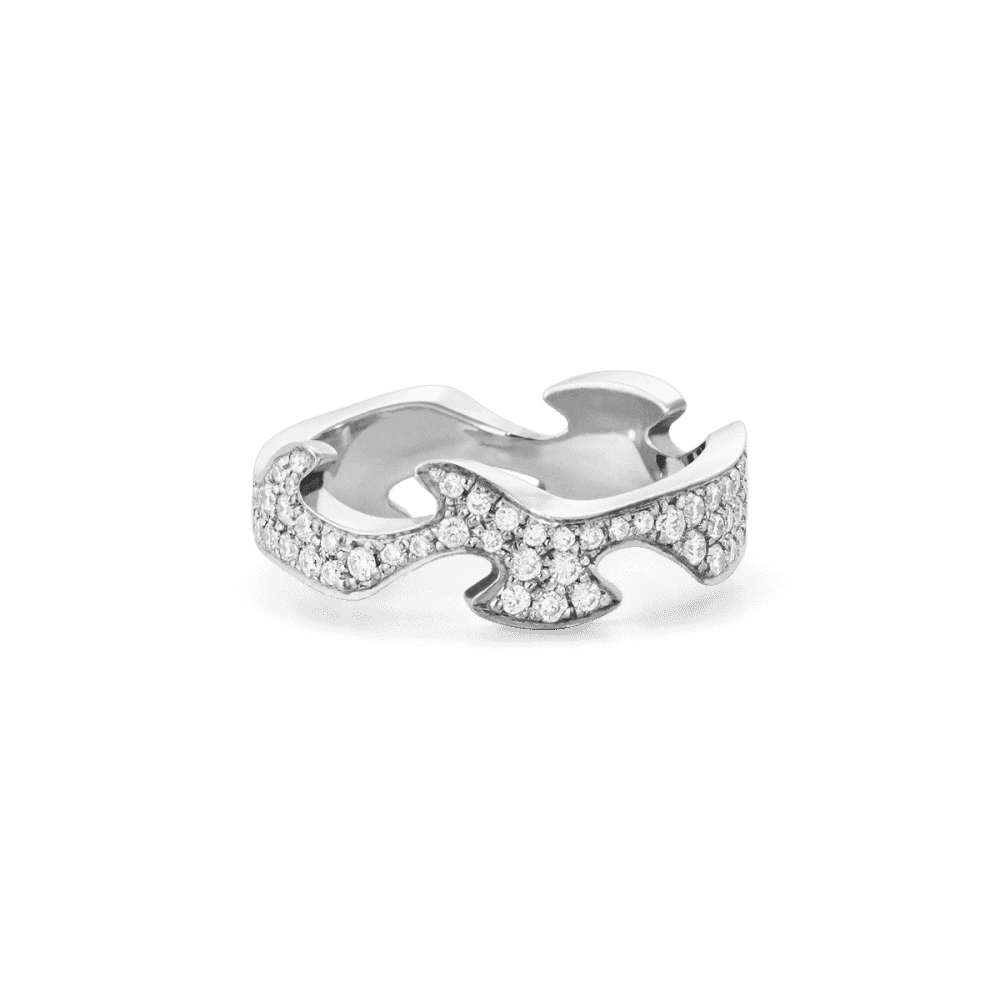 Georg Jensen Fusion 18ct White Gold Pave Diamond Set Centre Ring - Berry's Jewellers