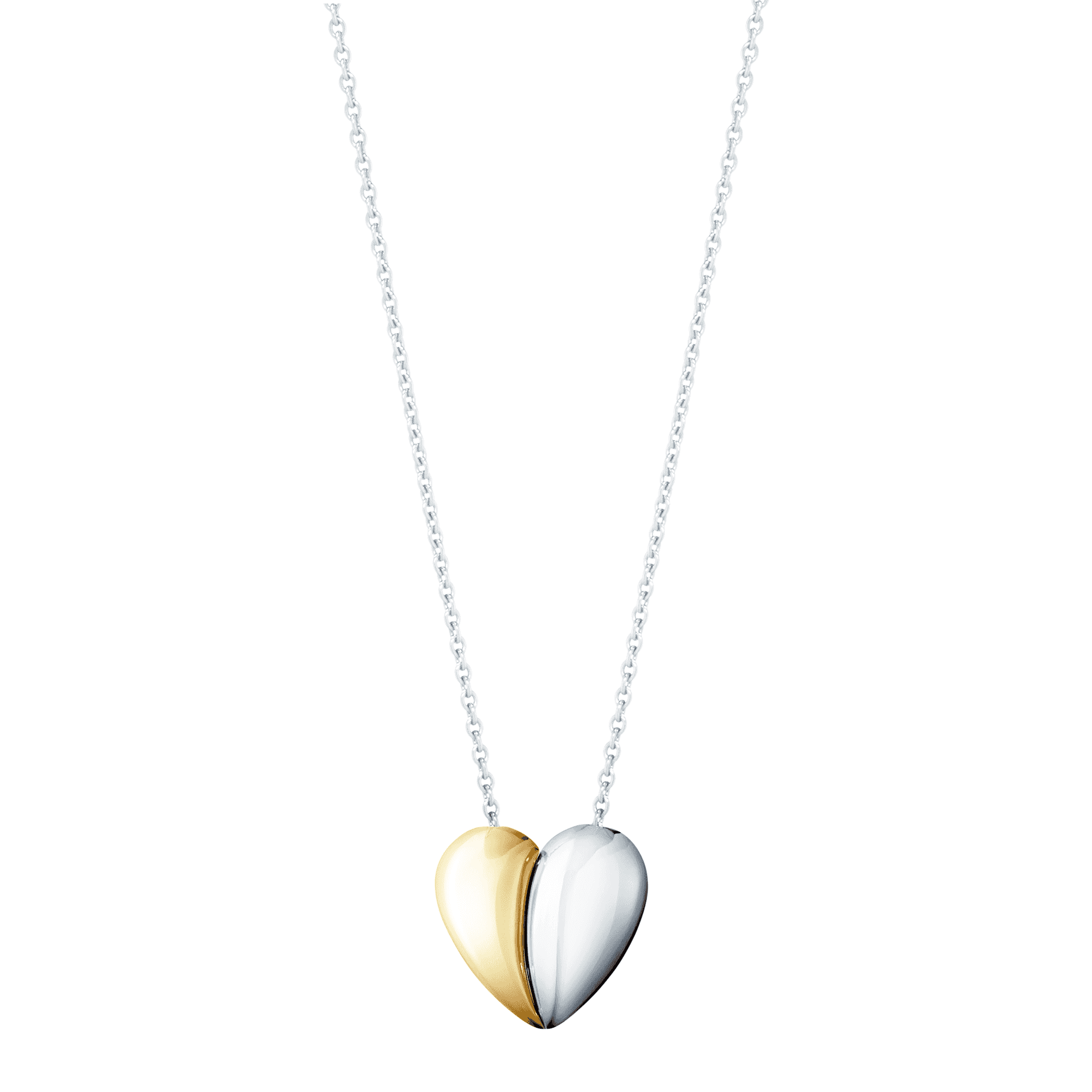 Georg Jensen Hearts Of Georg Jensen Silver & 18ct Yellow Gold Pendant - Berry's Jewellers