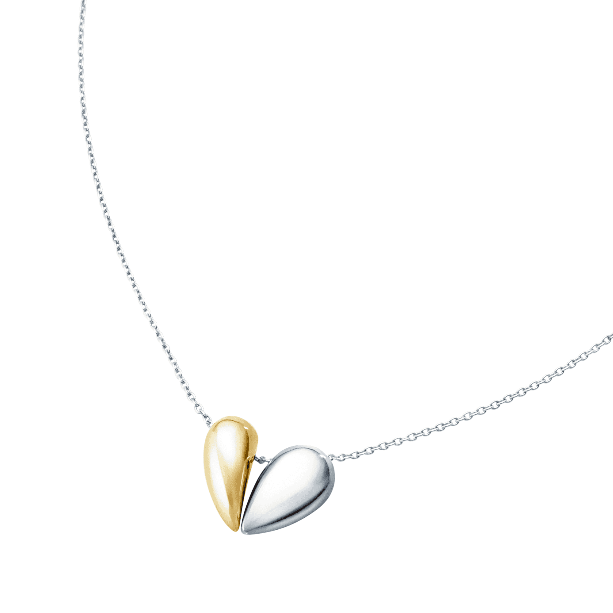 Georg Jensen Hearts Of Georg Jensen Silver & 18ct Yellow Gold Pendant - Berry's Jewellers