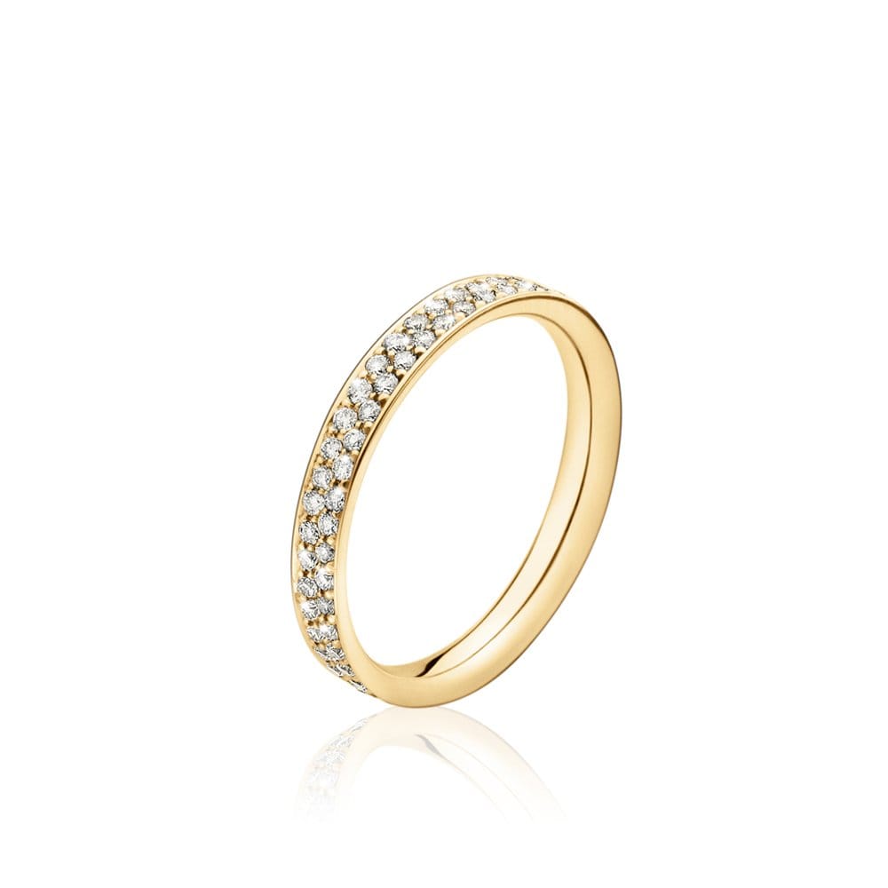 Georg Jensen Magic Yellow Gold Diamond Pave Set Centre Ring - Berry's Jewellers