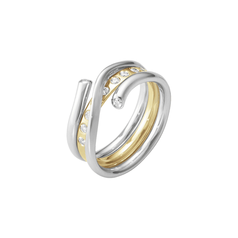 Georg Jensen Magic Yellow Gold Diamond Set Centre Ring - Berry's Jewellers