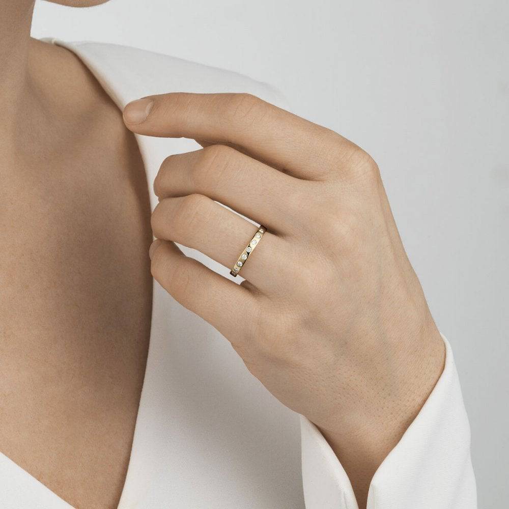 Georg Jensen Magic Yellow Gold Diamond Set Centre Ring - Berry's Jewellers