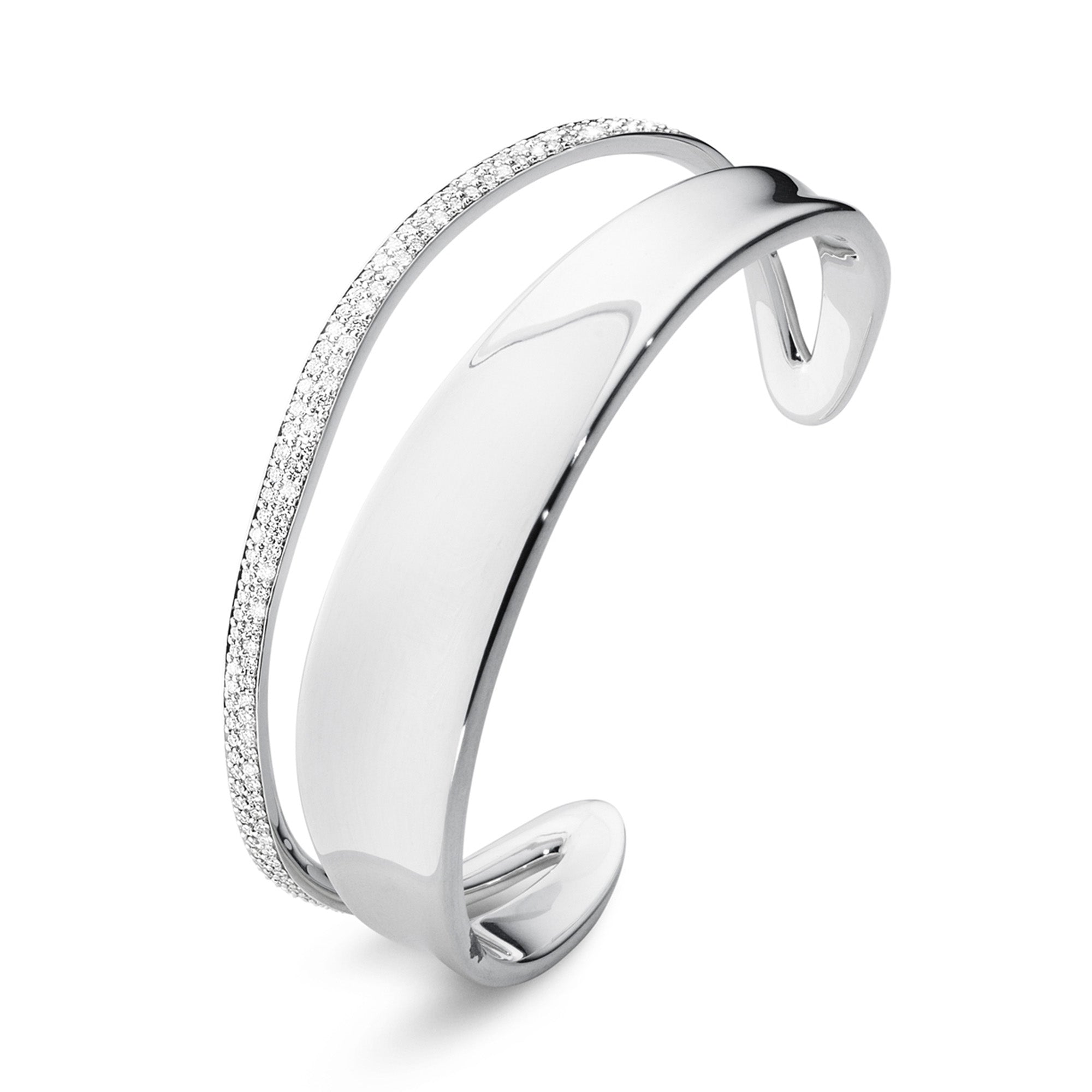 Marcia Sterling Silver Diamond Set Bangle