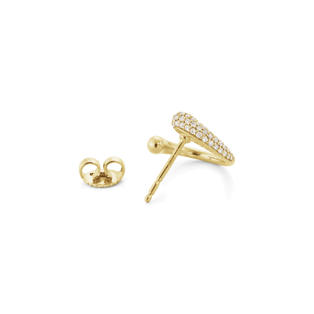 Georg Jensen Mercy 18ct Yellow Gold Pave Set Diamond Stud Earrings - Berry's Jewellers