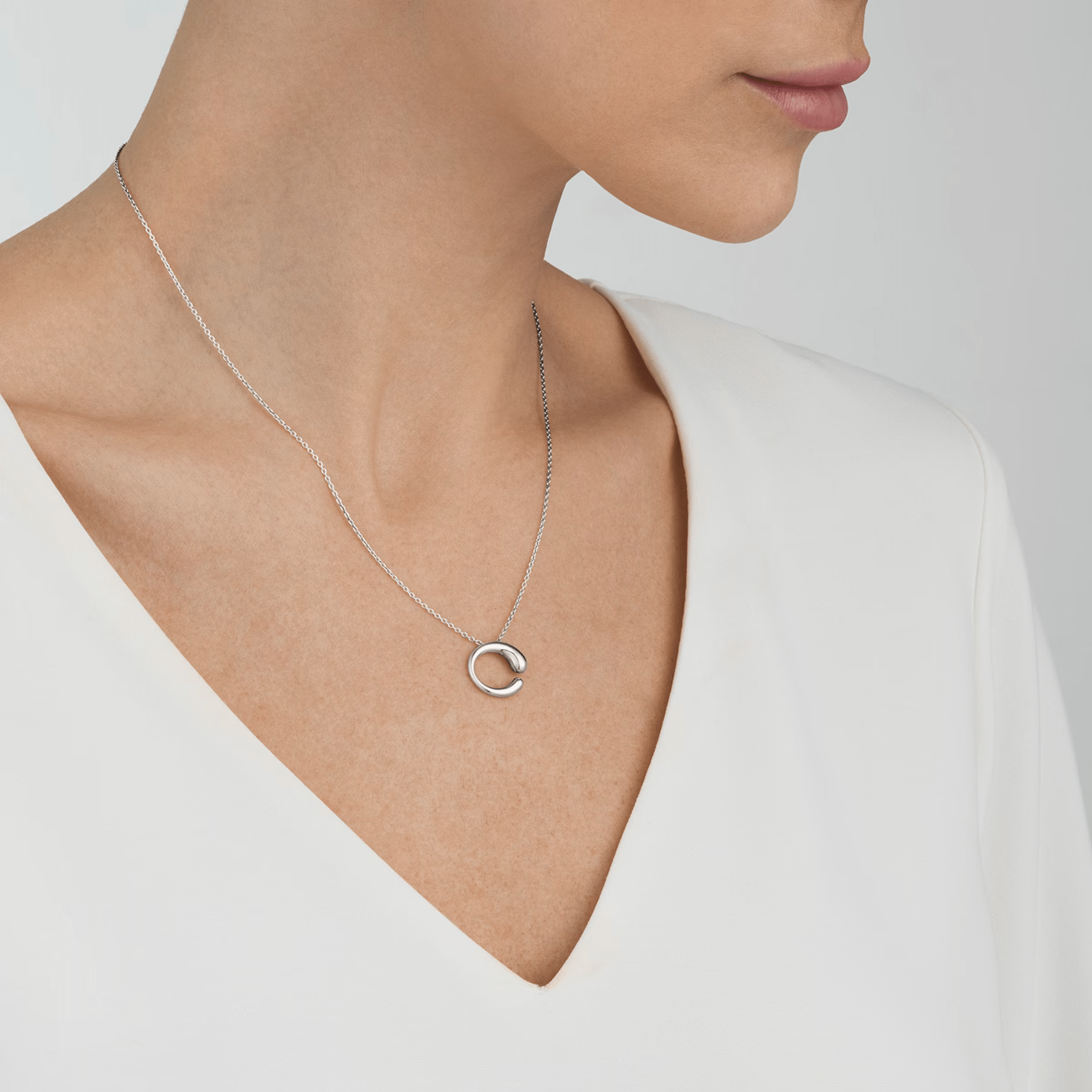 Georg Jensen Mercy Sterling Silver Small Side Pendant - Berry's Jewellers