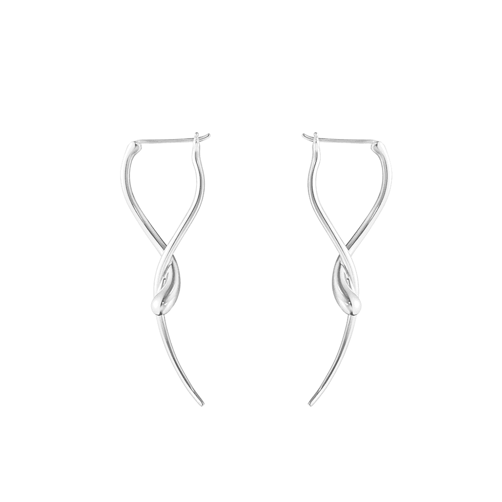 Mercy Sterling Silver Twisted Long Drop Earrings