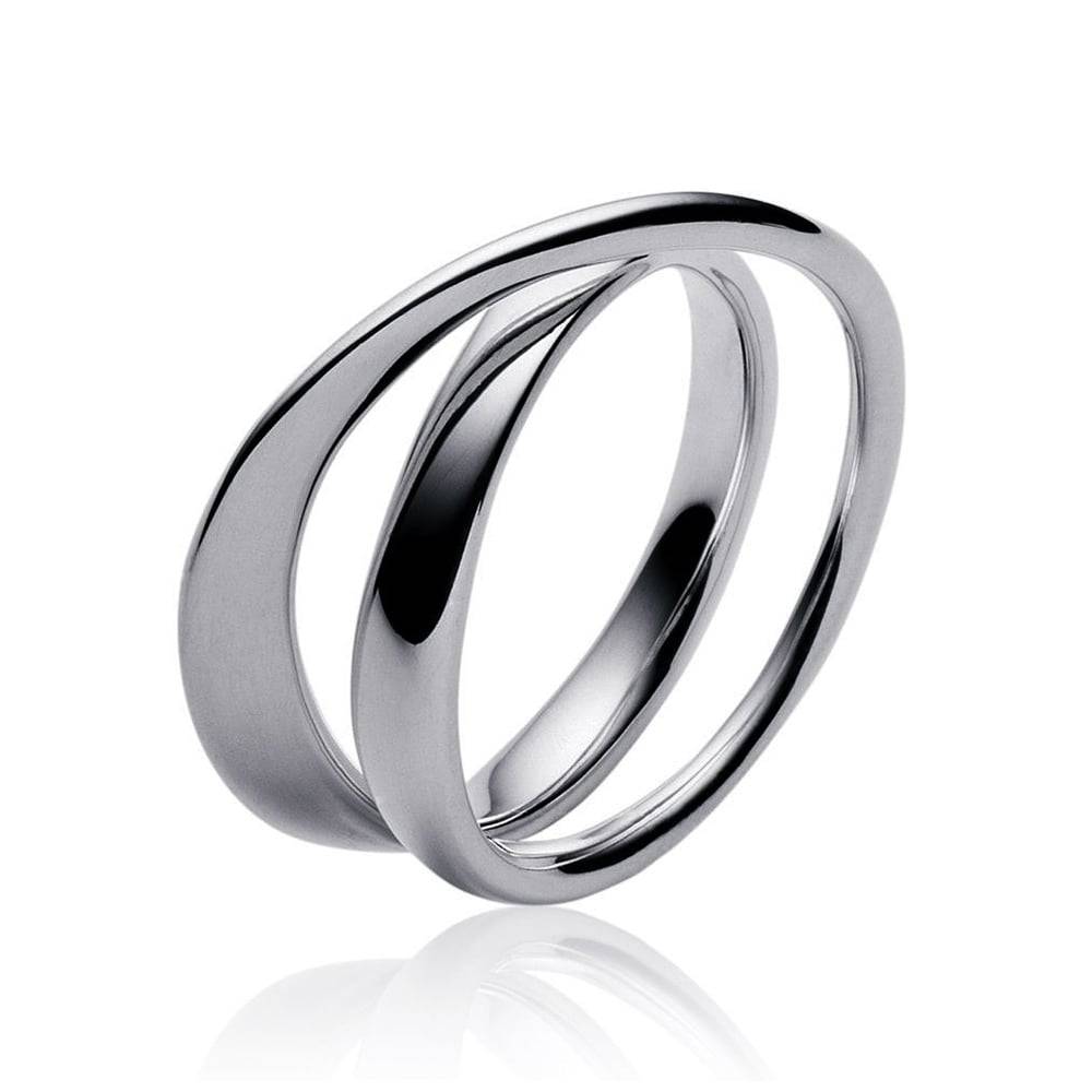 Georg Jensen Mobius Sterling Silver Crossover Dress Ring - Berry's Jewellers