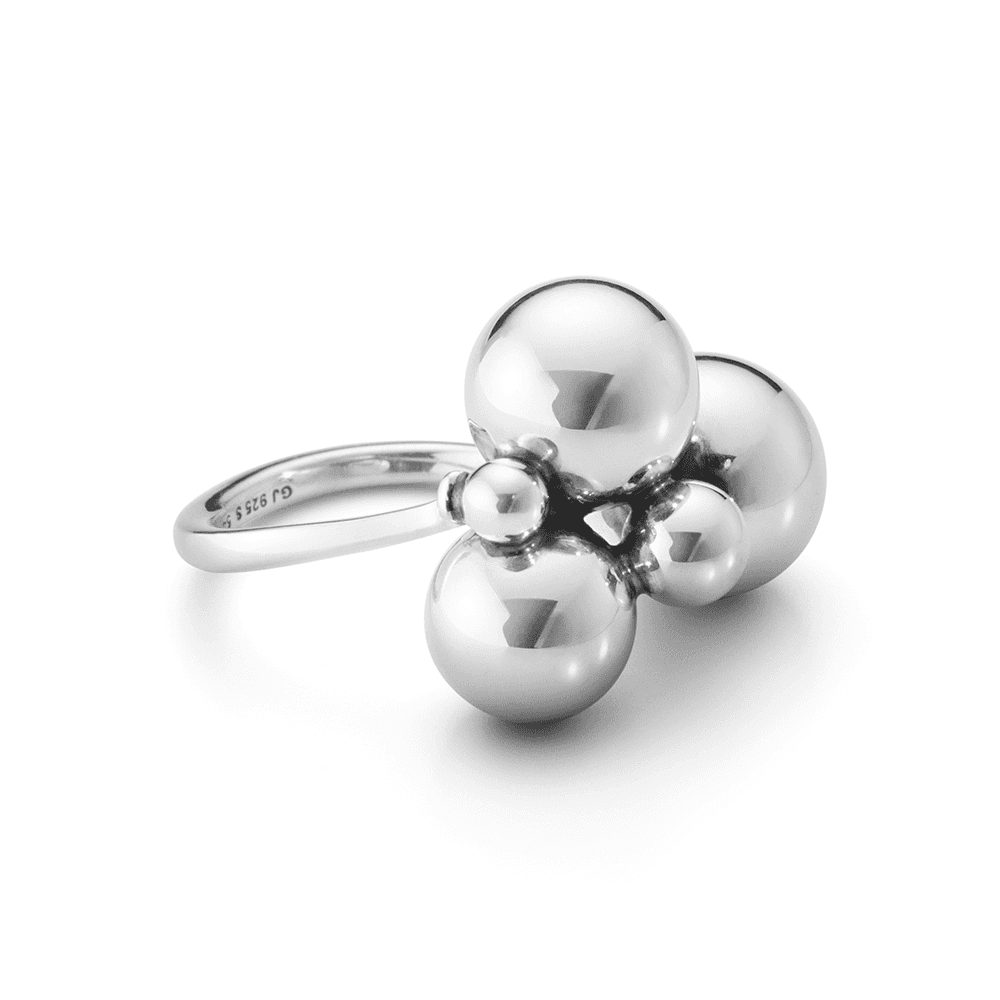 Georg Jensen Moonlight Grapes Oxidised Sterling Silver Ring - Berry's Jewellers