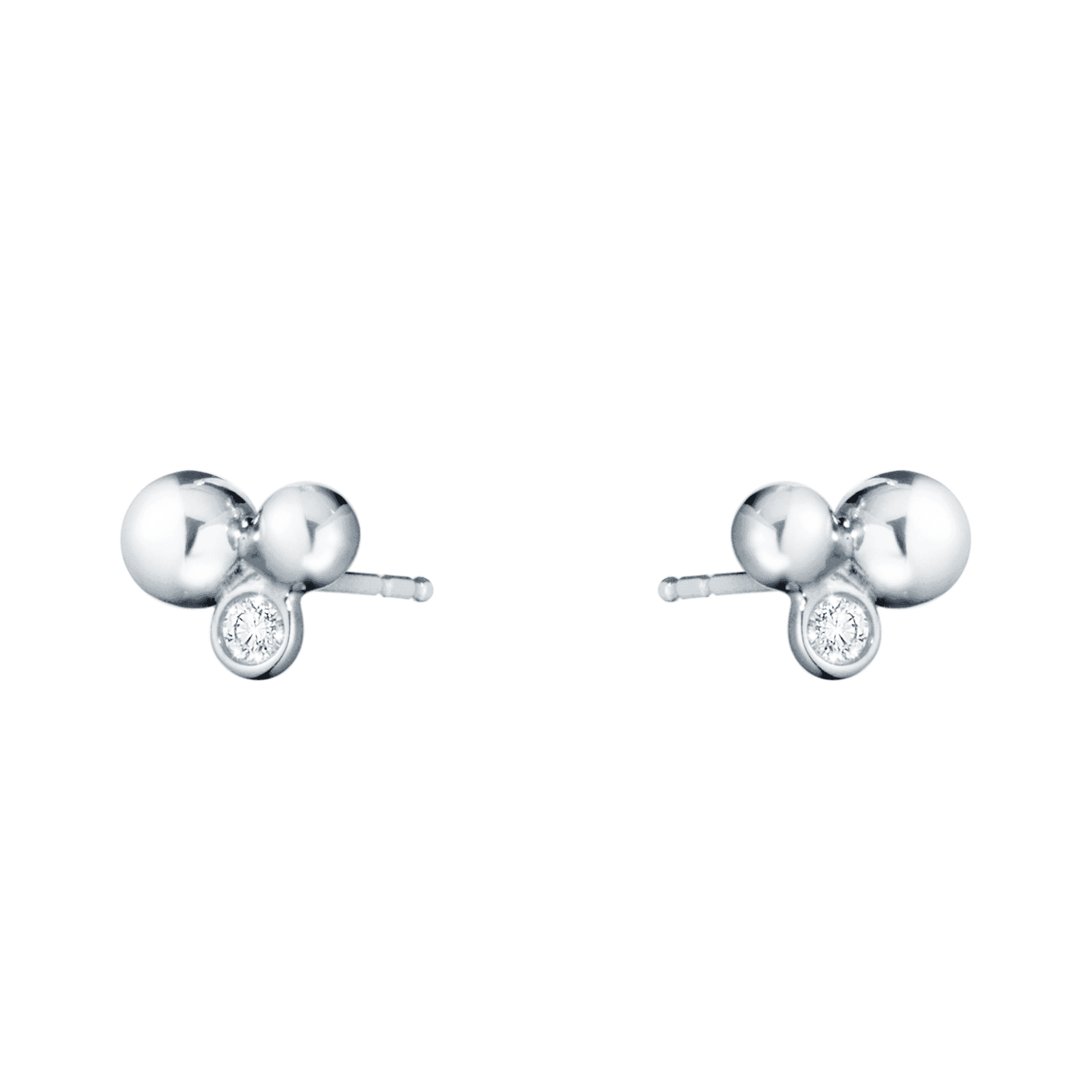 Georg Jensen Moonlight Grapes silver and diamond earrings - Berry's Jewellers