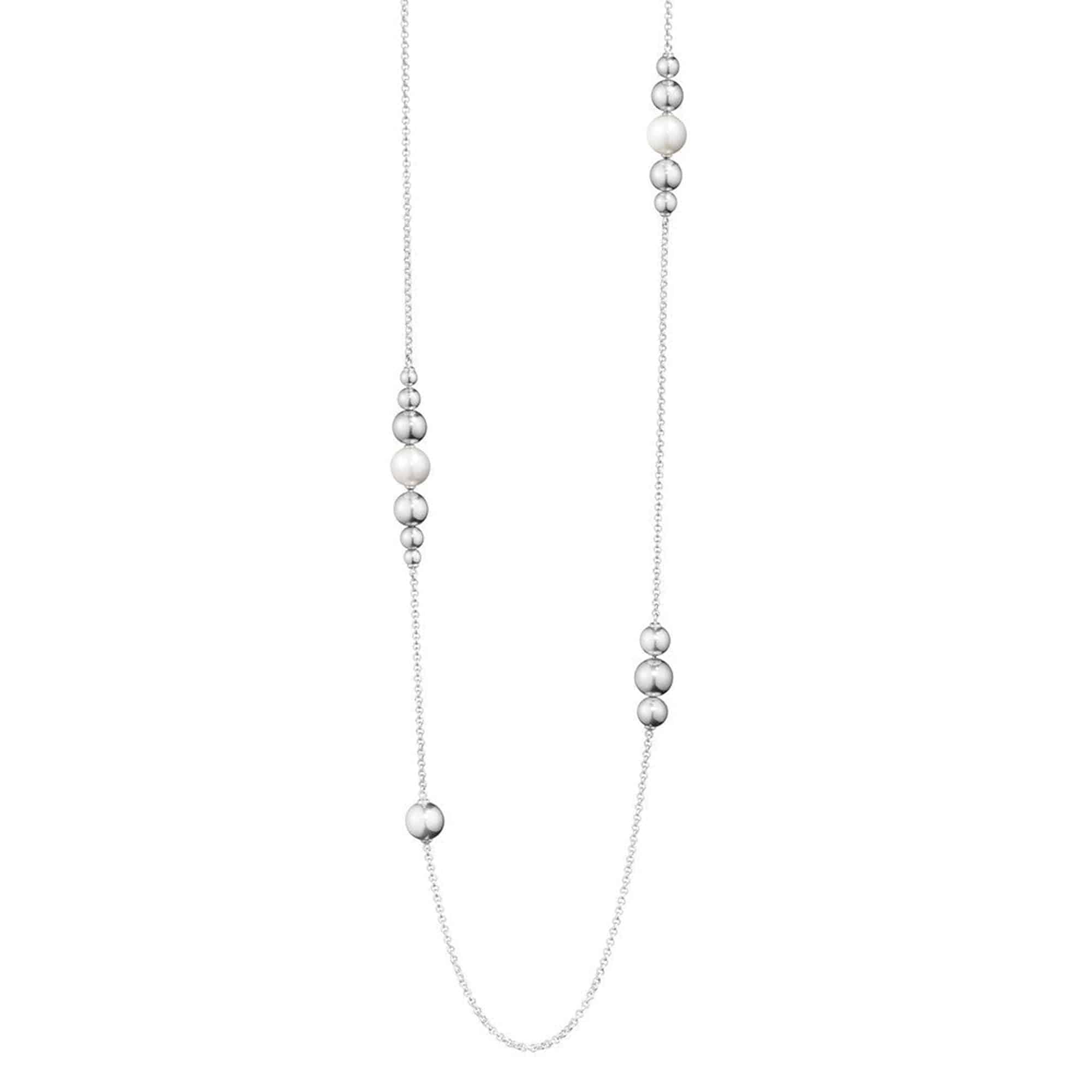 Georg Jensen Moonlight Grapes Silver And Pearl Sautoir - Berry's Jewellers