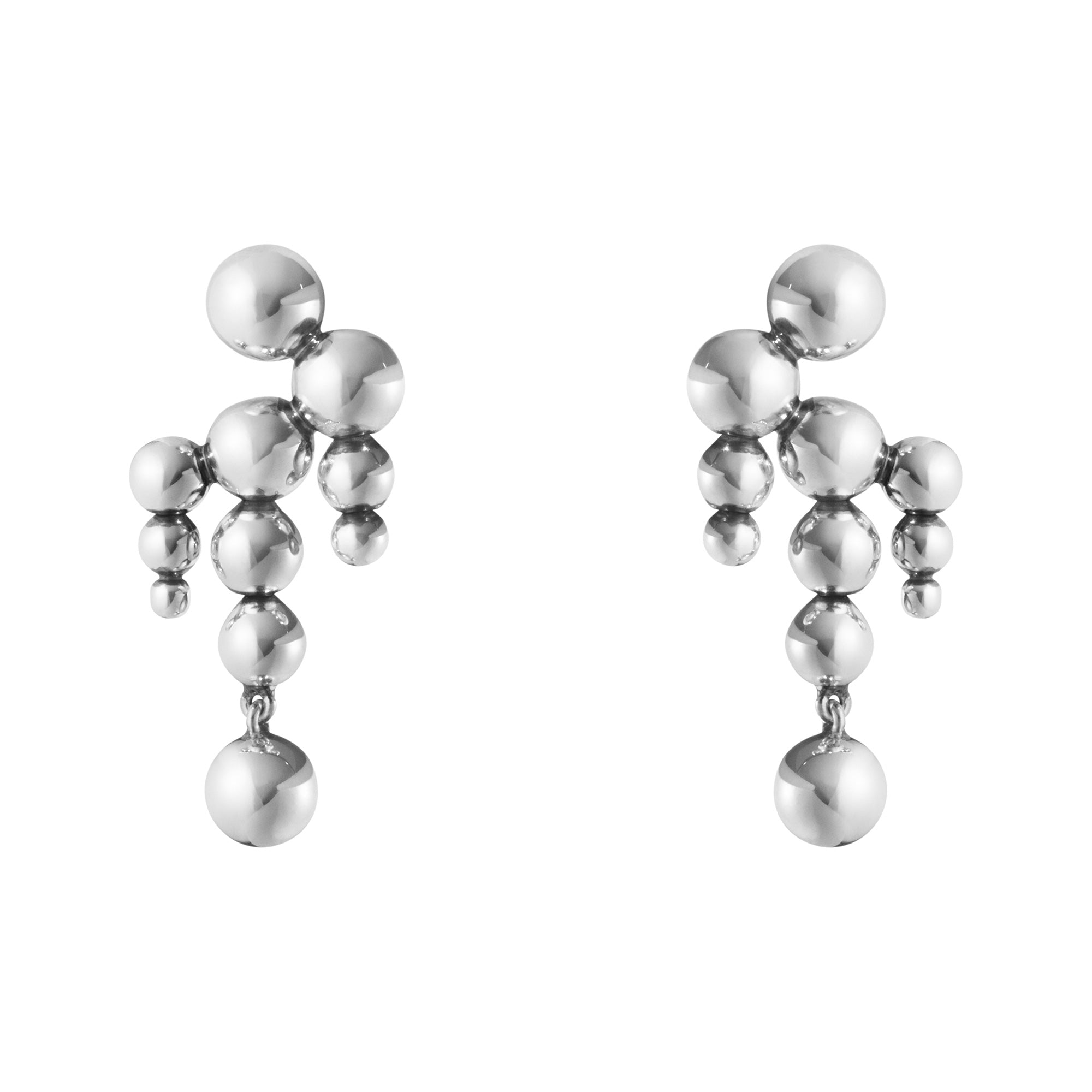 Moonlight Grapes Silver Chandelier Earrings