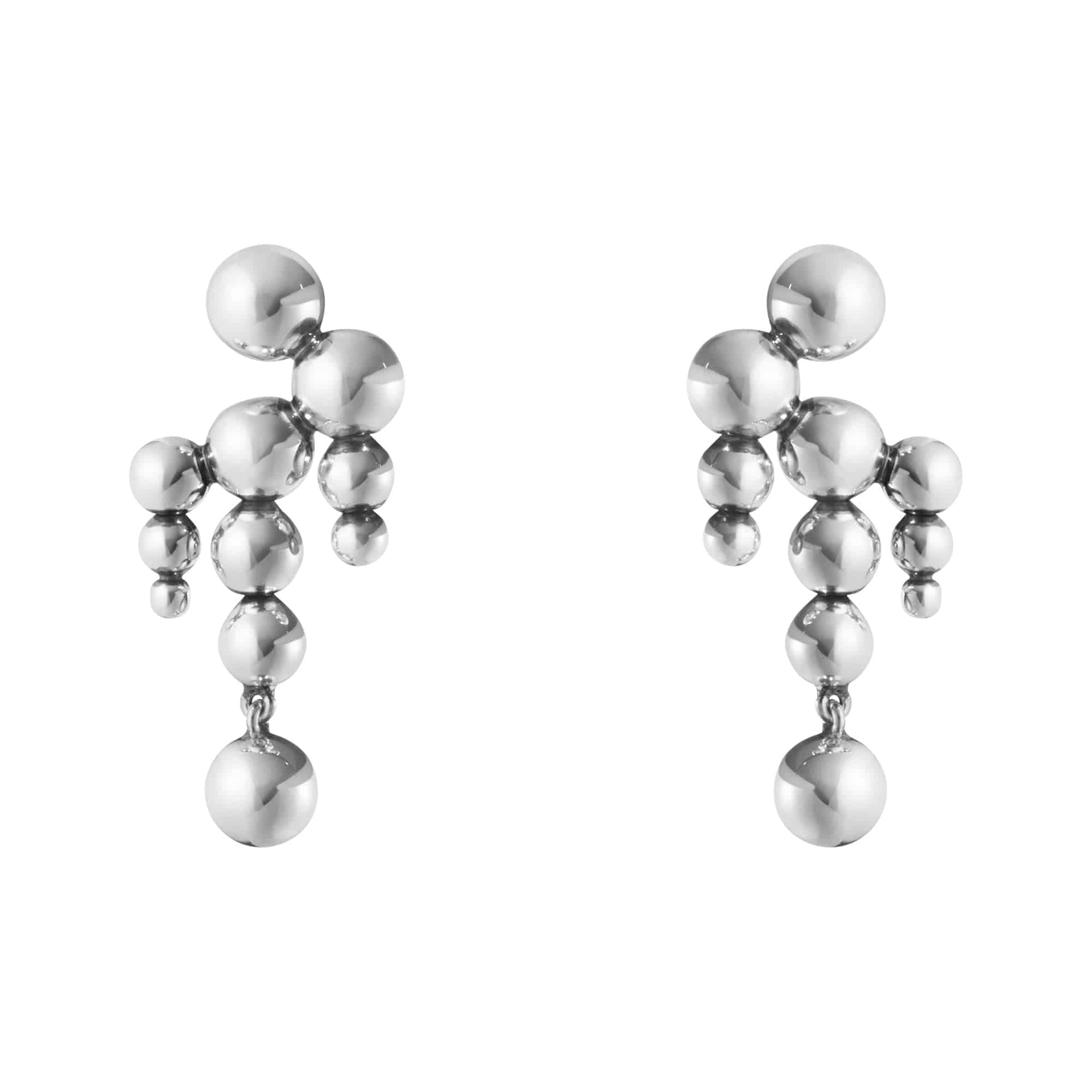 Moonlight Grapes Silver Chandelier Earrings