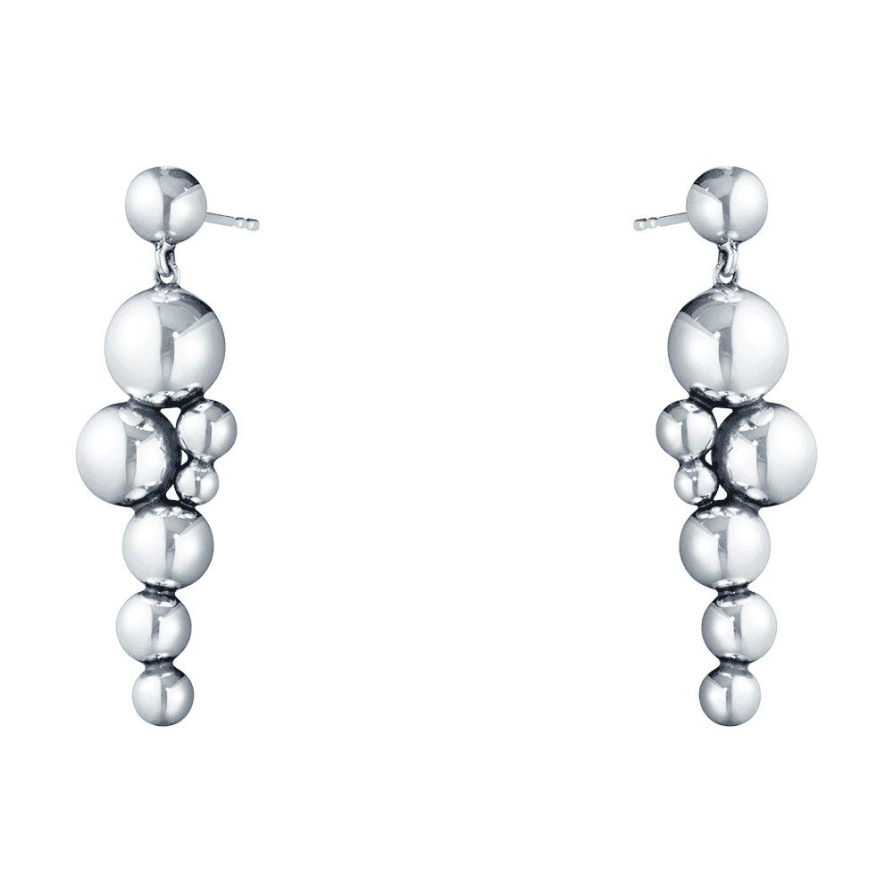 Georg Jensen Moonlight Grapes silver drop earrings - Berry's Jewellers