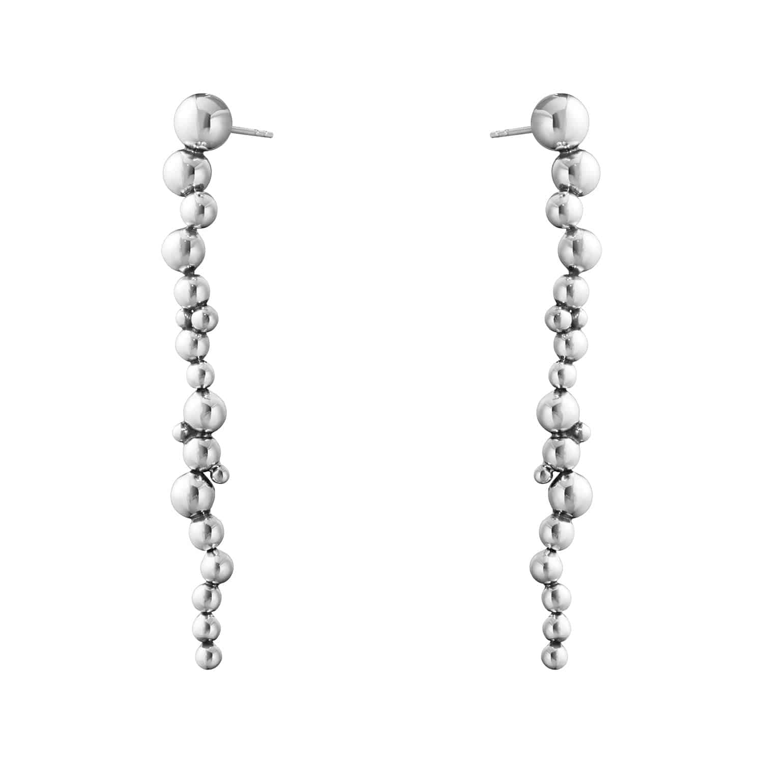 Georg Jensen Moonlight Grapes Silver Long Earrings - Berry's Jewellers