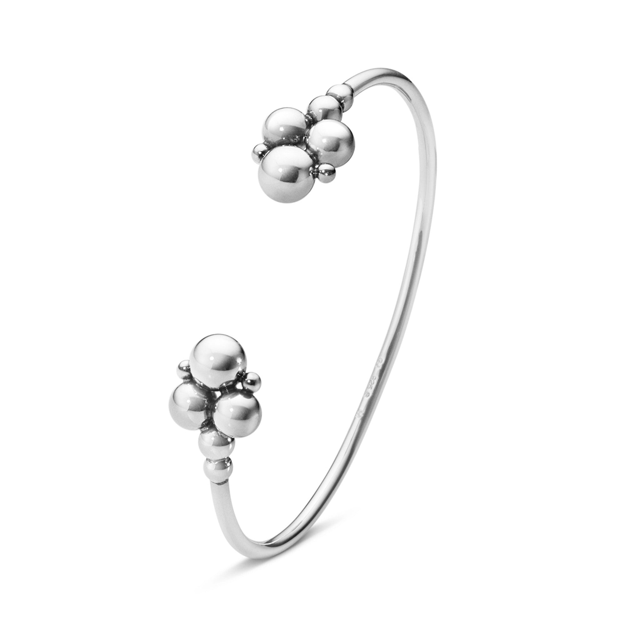 Moonlight Grapes Silver Torque Bangle