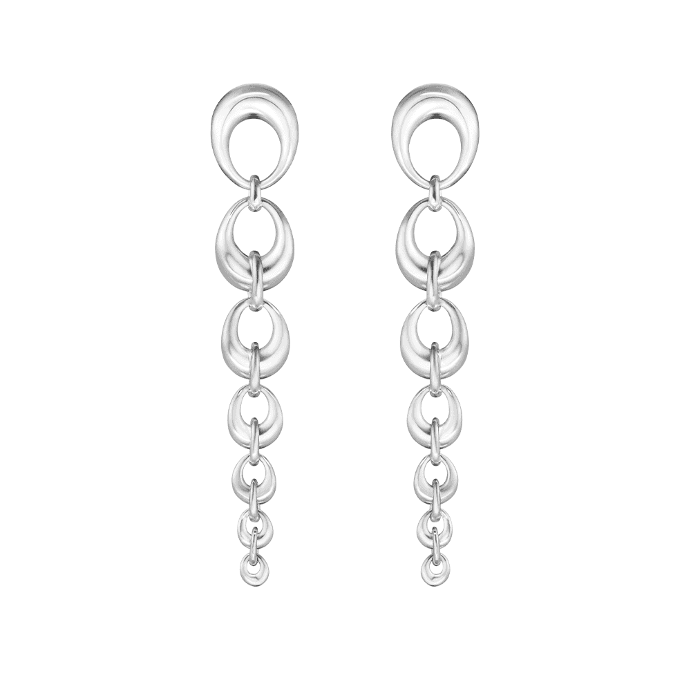 Offspring Silver Long Drop Earrings