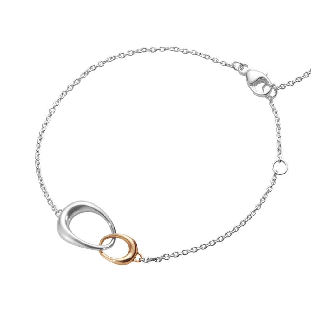 Georg Jensen Offspring Sterling Silver & 18ct Rose Gold Bracelet - Berry's Jewellers