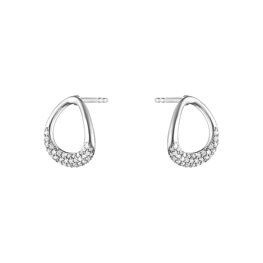 Georg Jensen Sterling Silver Offspring Diamond Stud Earrings - Berry's Jewellers