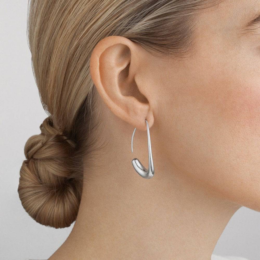 Georg Jensen Sterling Silver Offspring Ear Hoop Earrings - Berry's Jewellers