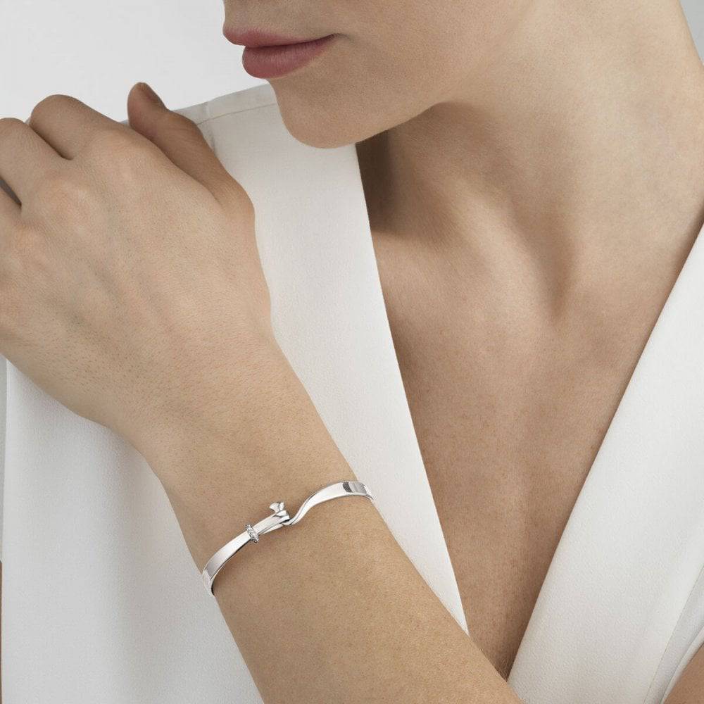 Georg Jensen Torun Silver Diamond Set Bangle - Berry's Jewellers