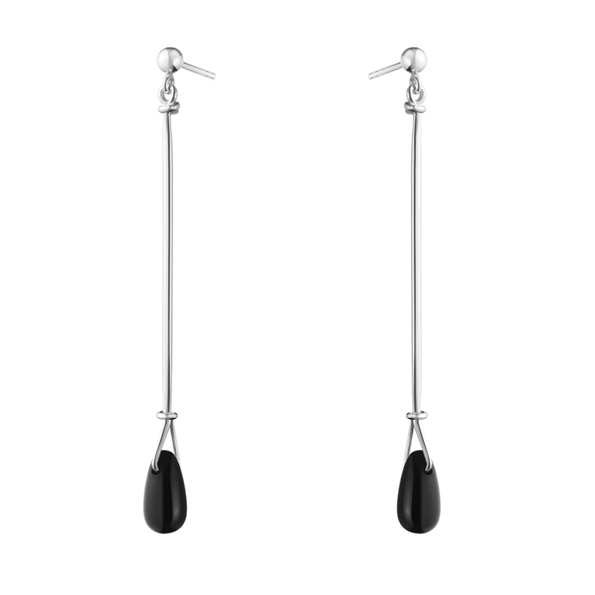 Georg Jensen Vivianna Torun Black Agate Drop Earrings - Berry's Jewellers