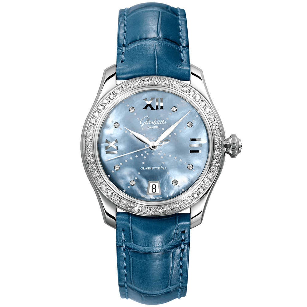 Lady Serenade 36mm Blue Diamond Set Dial & Bezel Ladies Strap Watch