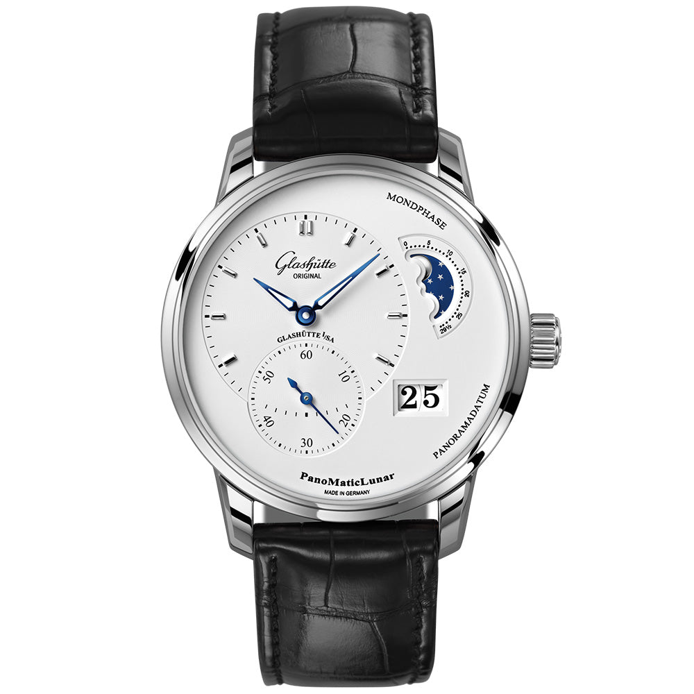 Glashütte Original PanoMaticLunar 40mm Steel Automatic Function Watch - Berry's Jewellers