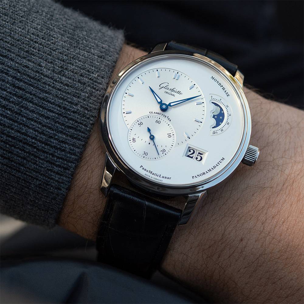 Glashütte Original PanoMaticLunar 40mm Steel Automatic Function Watch - Berry's Jewellers