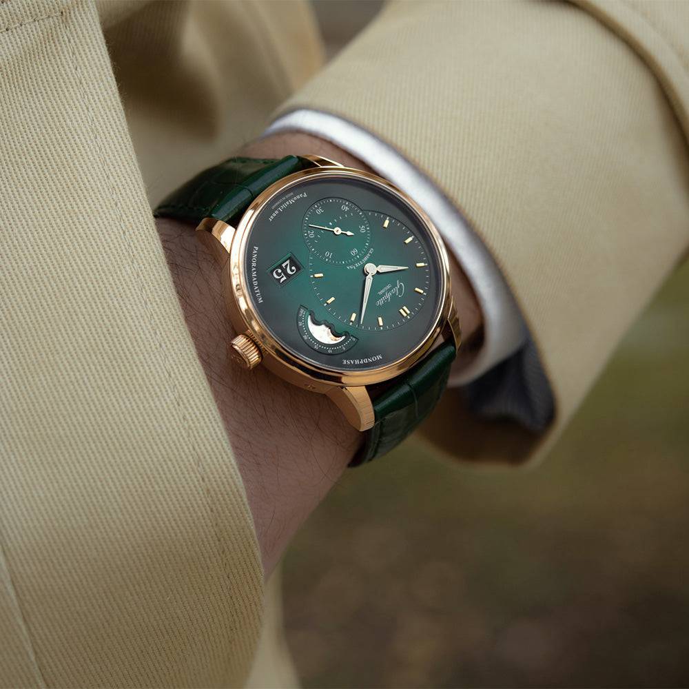 Glashütte Original PanoMaticLunar 40mm Steel & Green Dial Automatic Men's Watch - Berry's Jewellers